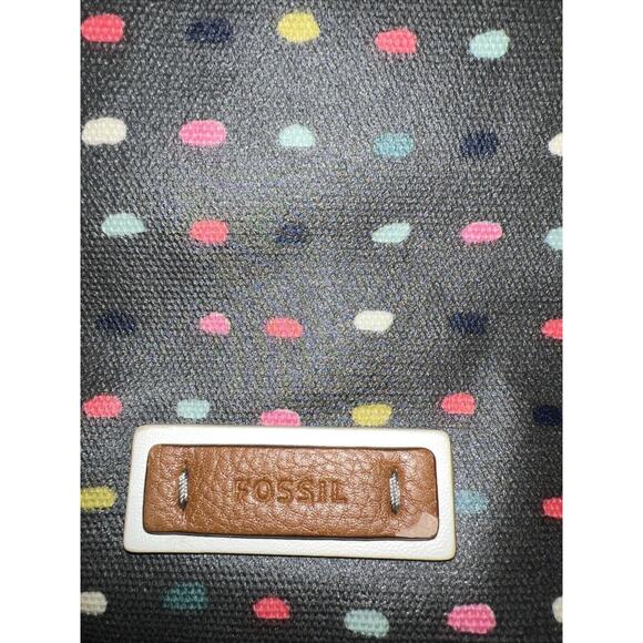Fossil Keely Crossbody Shoulder Bag Pink Gray Multi Color Dot‎ Adjustable Strap - Picture 2 of 9